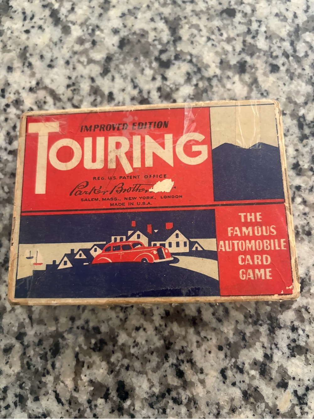 Vintage Parker Brothers in box Touring Automobile Card Game -made in the USA.
